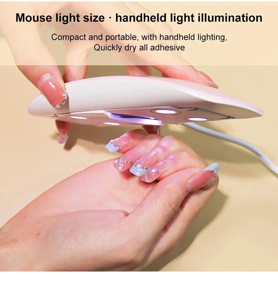 6W Mini Nail Dryer Machine Portable 6 LED UV Manicure Lamp Home