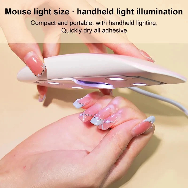 6W Mini Nail Dryer Machine Portable 6 LED UV Manicure Lamp Home