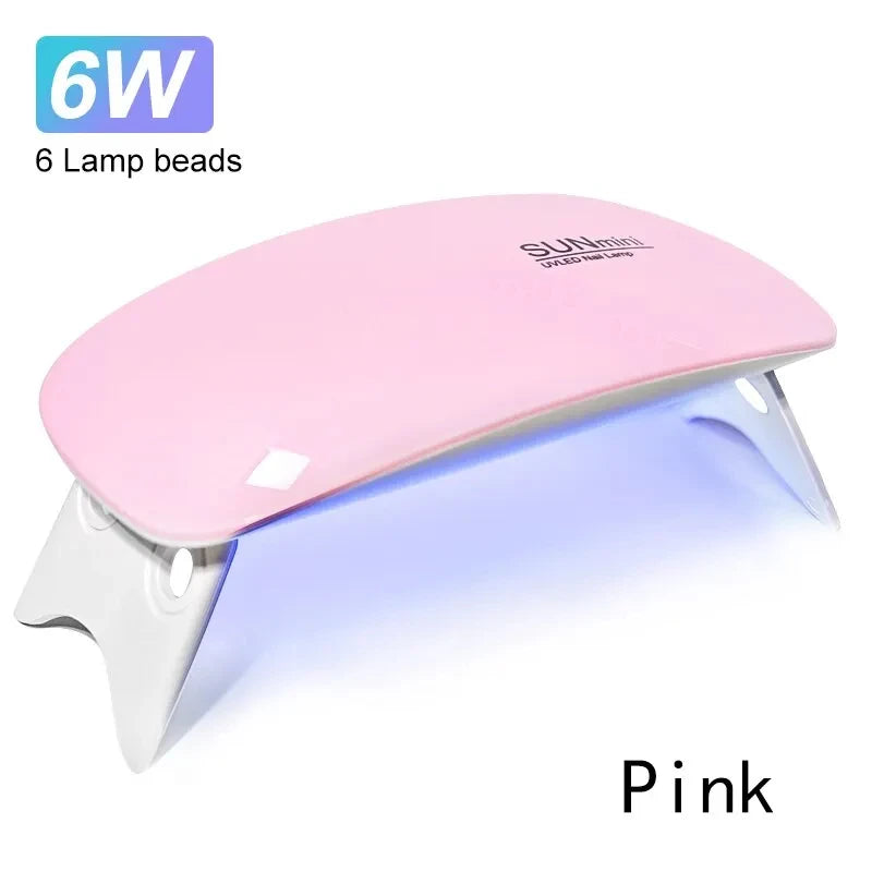 6W Mini Nail Dryer Machine Portable 6 LED UV Manicure Lamp Home